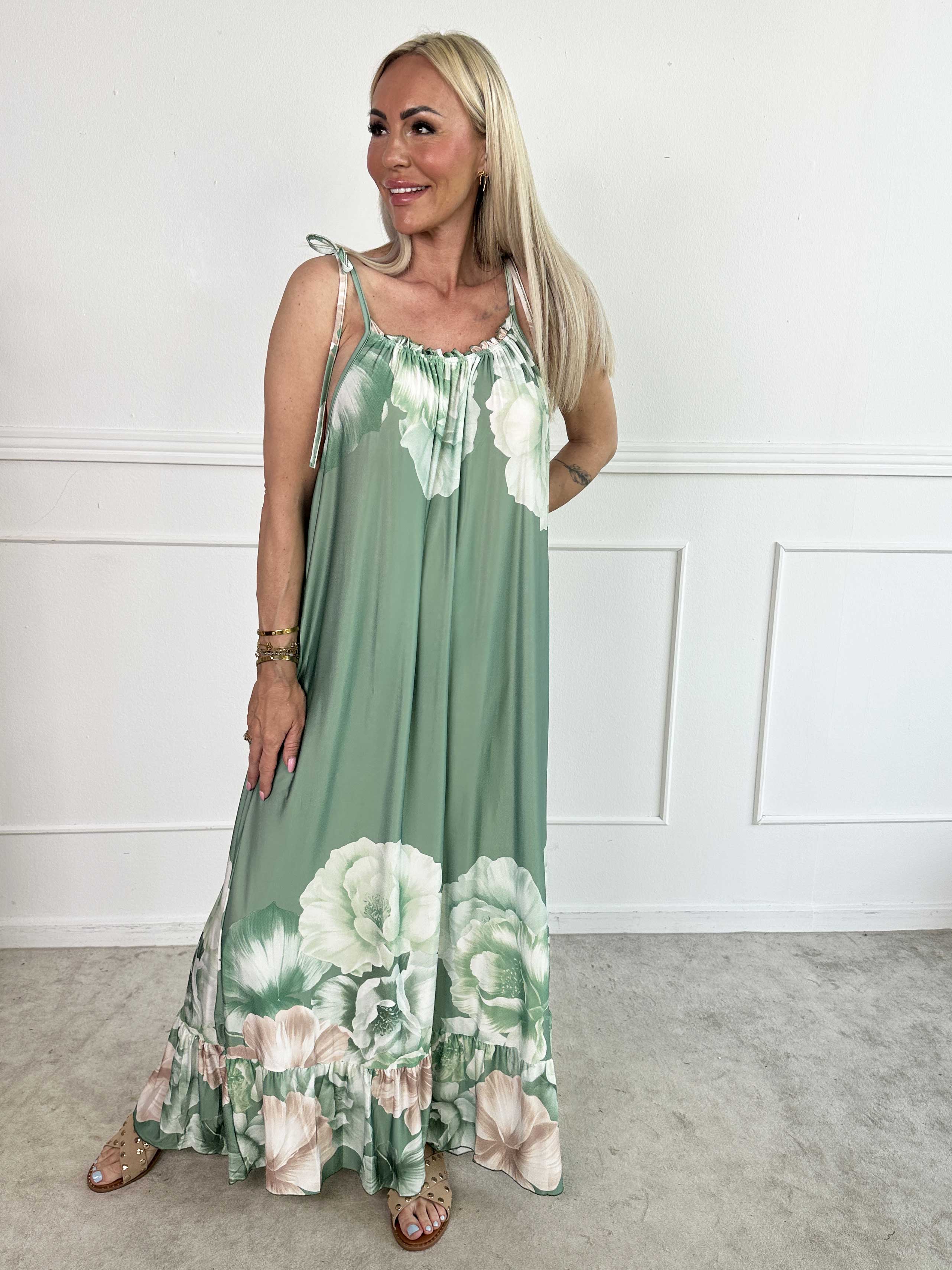 Maya - Sommarklänning med resårband med blommor